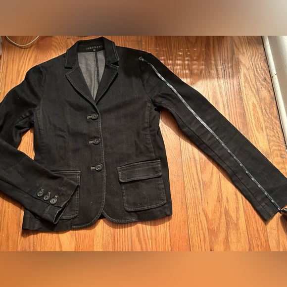 💕 Host Pick 💕 Theory Denim Blazer, size 6 Black - Picture 7 of 8